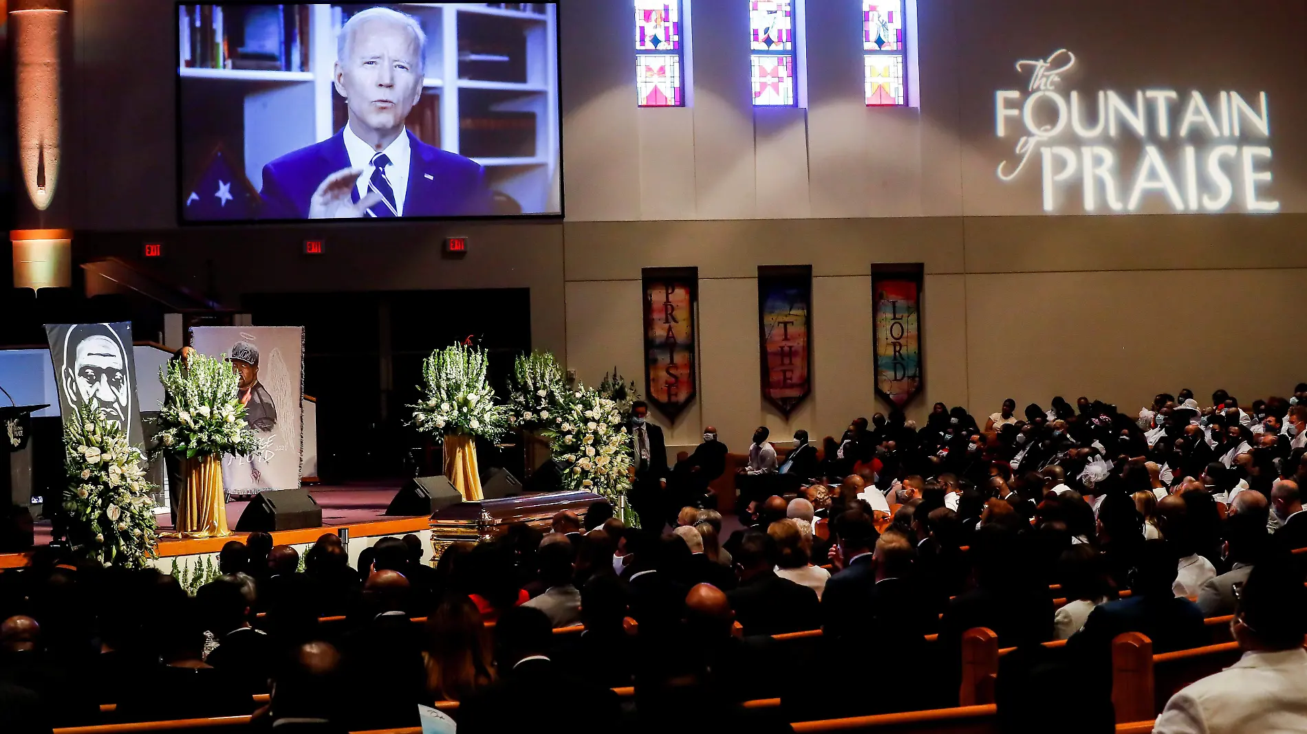 joe biden en funeral floyd